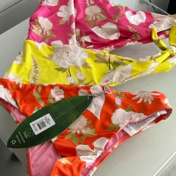 FARM Rio Other - FARM RIO Neon Garden Cut Out One Piece Swimsuit